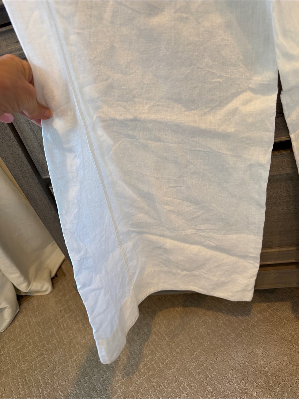 Anthropologie White Linen Wide Leg Pants - Picture 5 of 8